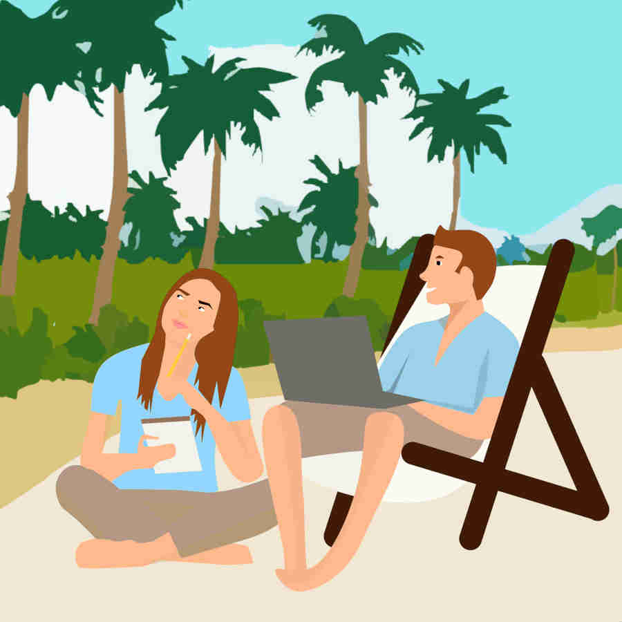 cartoon-image-of-couple-sitting-outside-girl-on-the-floor-man-on-the-easy-chair-with-laptop