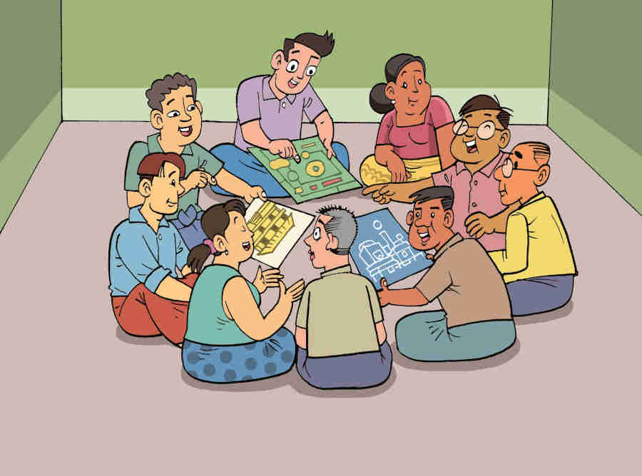 cartoon-picture-of-a-family-members-sitting-in-a-circle-shape-and-trying-to-negotiate-and-solve-some-issue