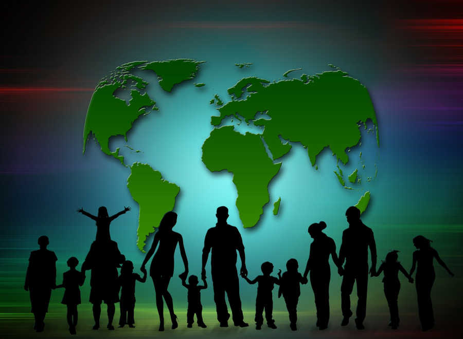 image-of-black-joint-family-charectors-standing-together-with-world-map-as-a-background