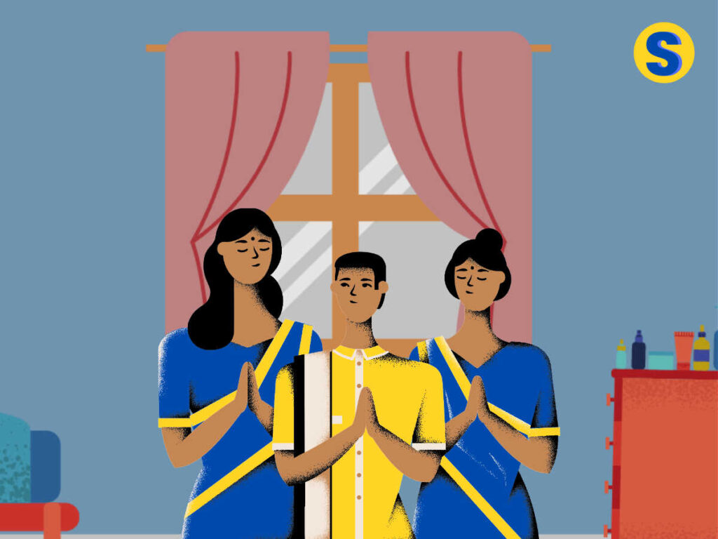 cartoon-character-image-of-family-culture-of-members-saying-namaste